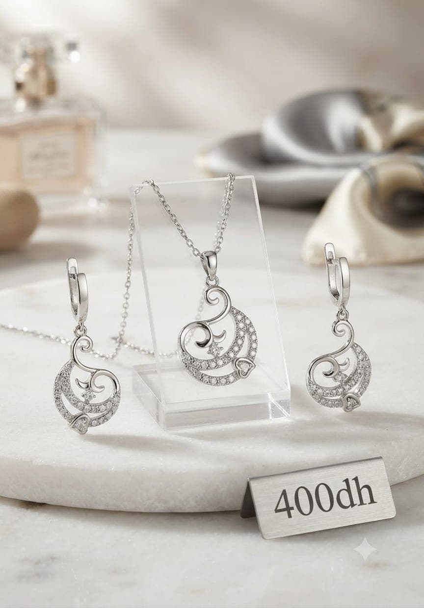 Parure en argent avec cristaux