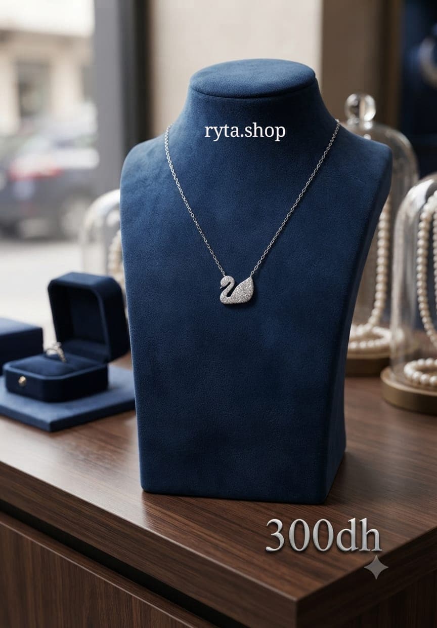 Collier en argent motif cygne
