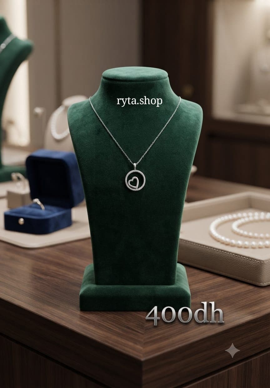 Collier élégant en argent avec pendentif cœur